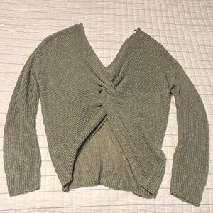 moon & madison Olive V-Neck Sweater